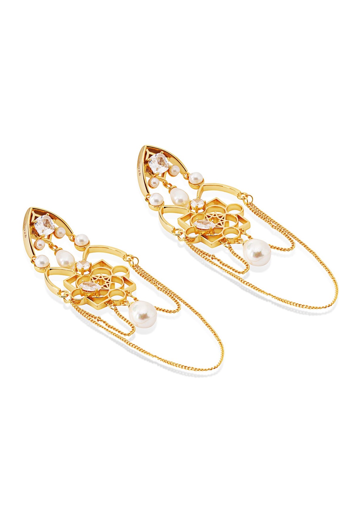 Ingress Floral Carved Cutwork Earrings 