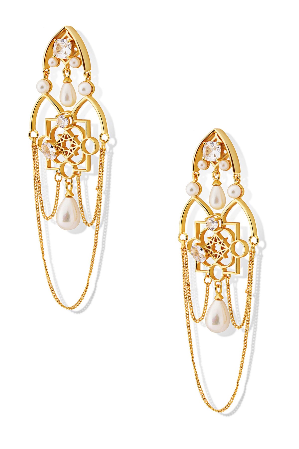 Ingress Floral Carved Cutwork Earrings 