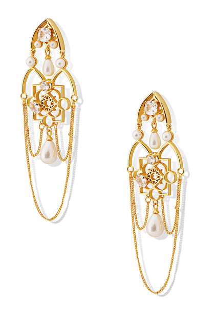 Ingress Floral Carved Cutwork Earrings 