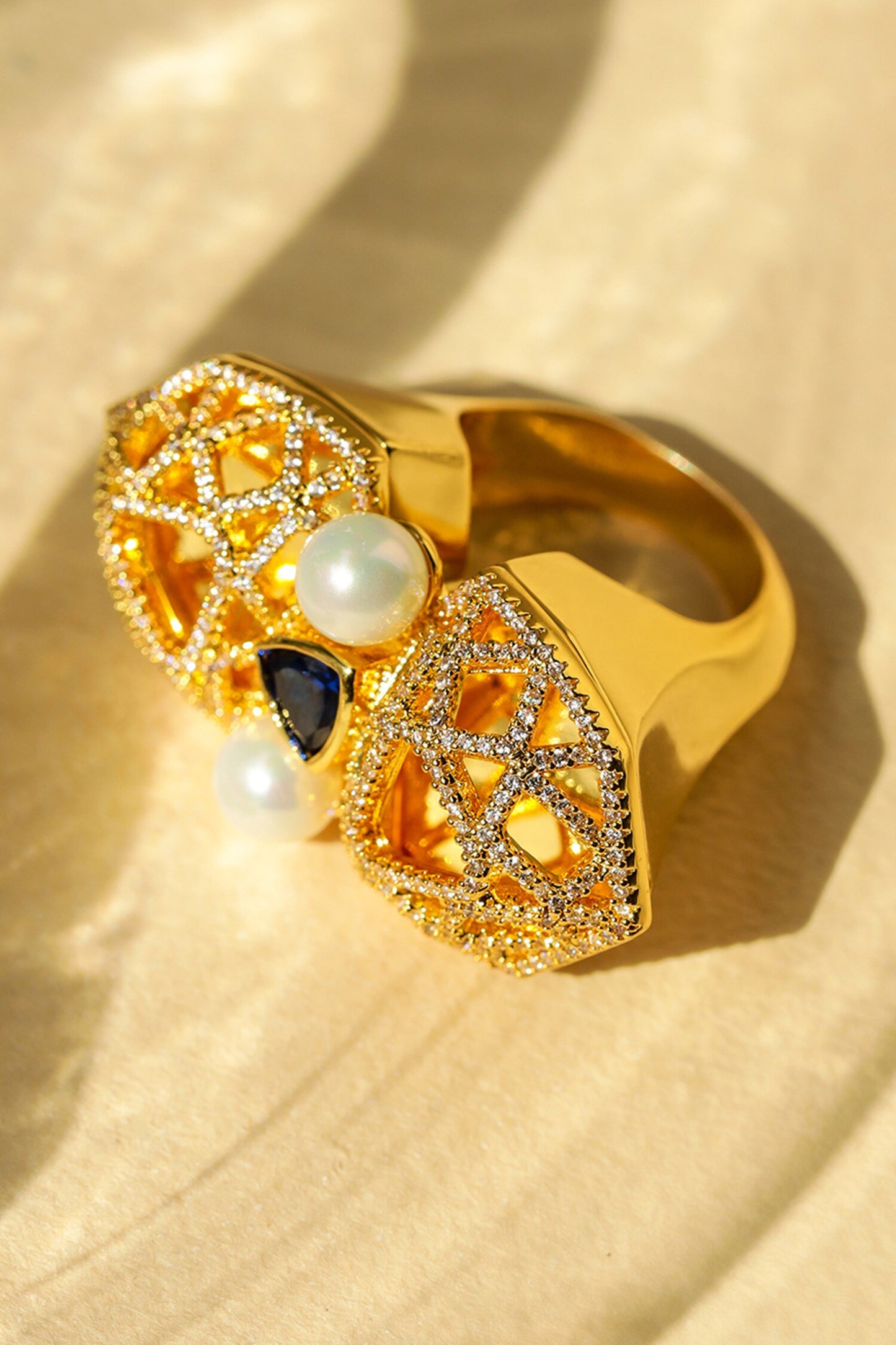 Felicity Geometric Carved Ring 