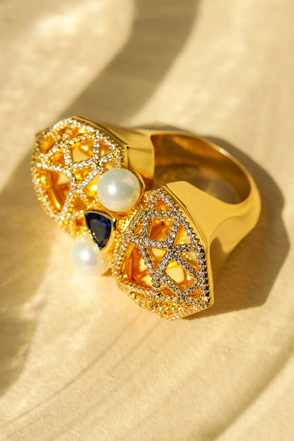 Felicity Geometric Carved Ring 