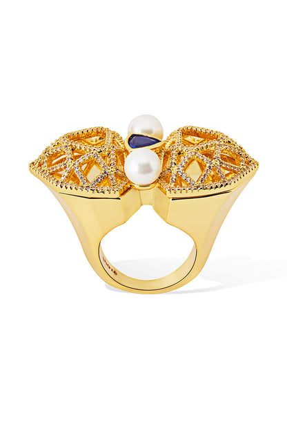 Felicity Geometric Carved Ring 