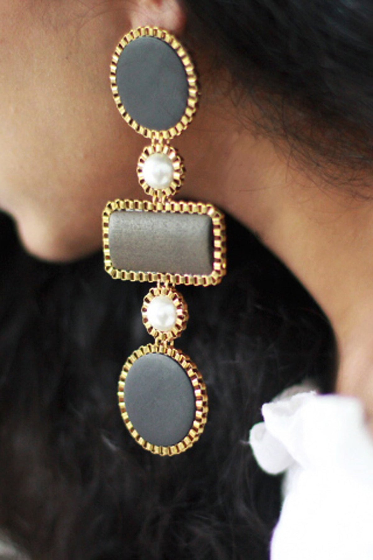 Sustainable Cascading Sawdust Earrings 