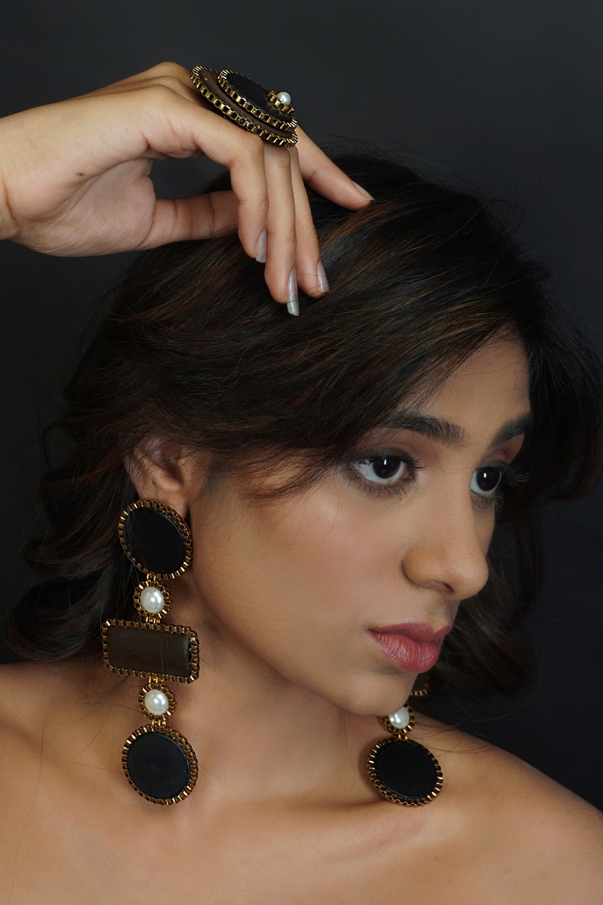 Sustainable Cascading Sawdust Earrings 