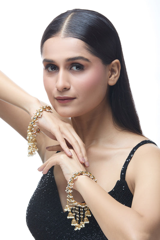 Natural Stone Embellished Bangle 