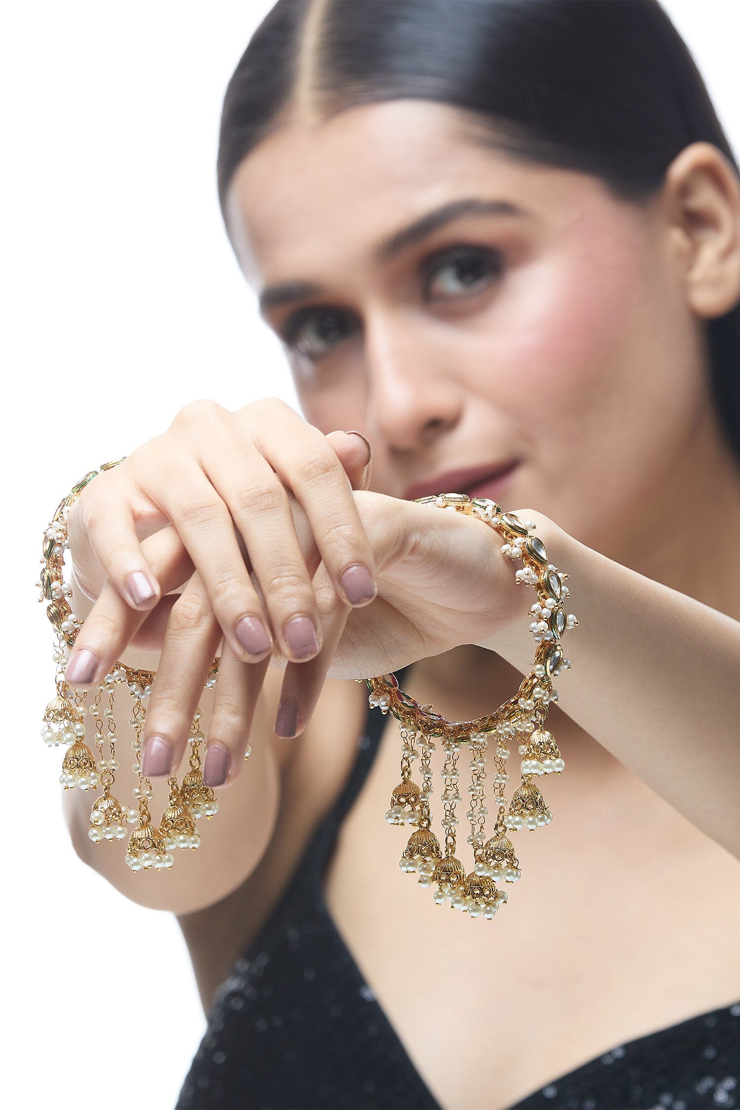 Natural Stone Embellished Bangle 