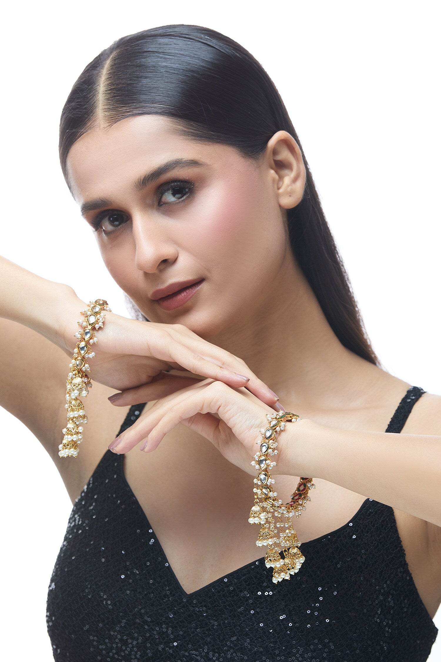 Natural Stone Embellished Bangle 