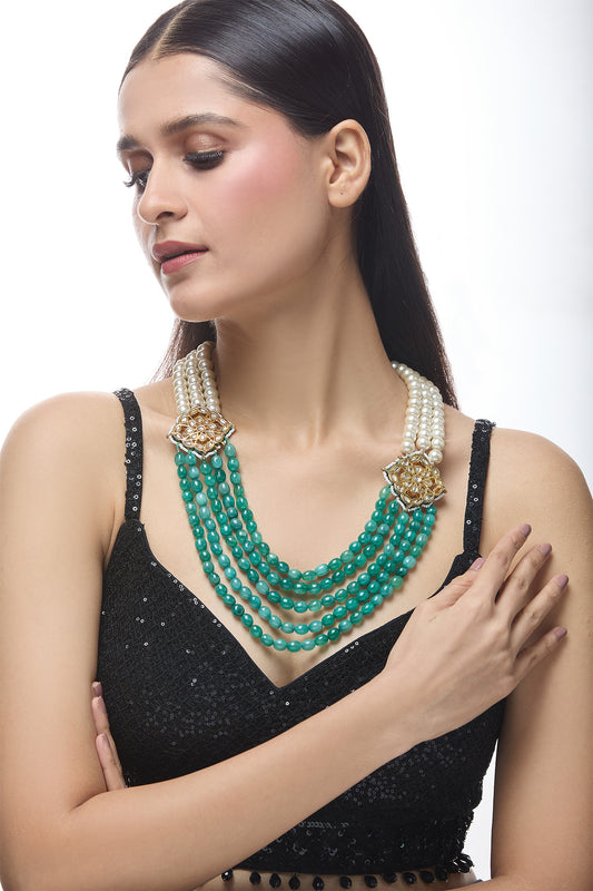 Layered Stone Work Necklace 
