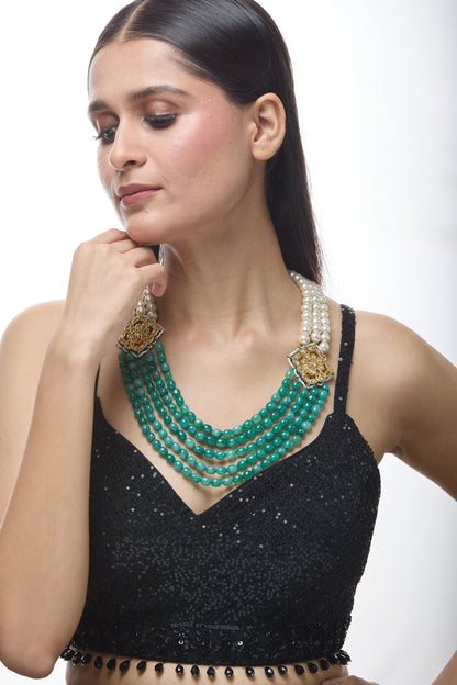 Layered Stone Work Necklace 