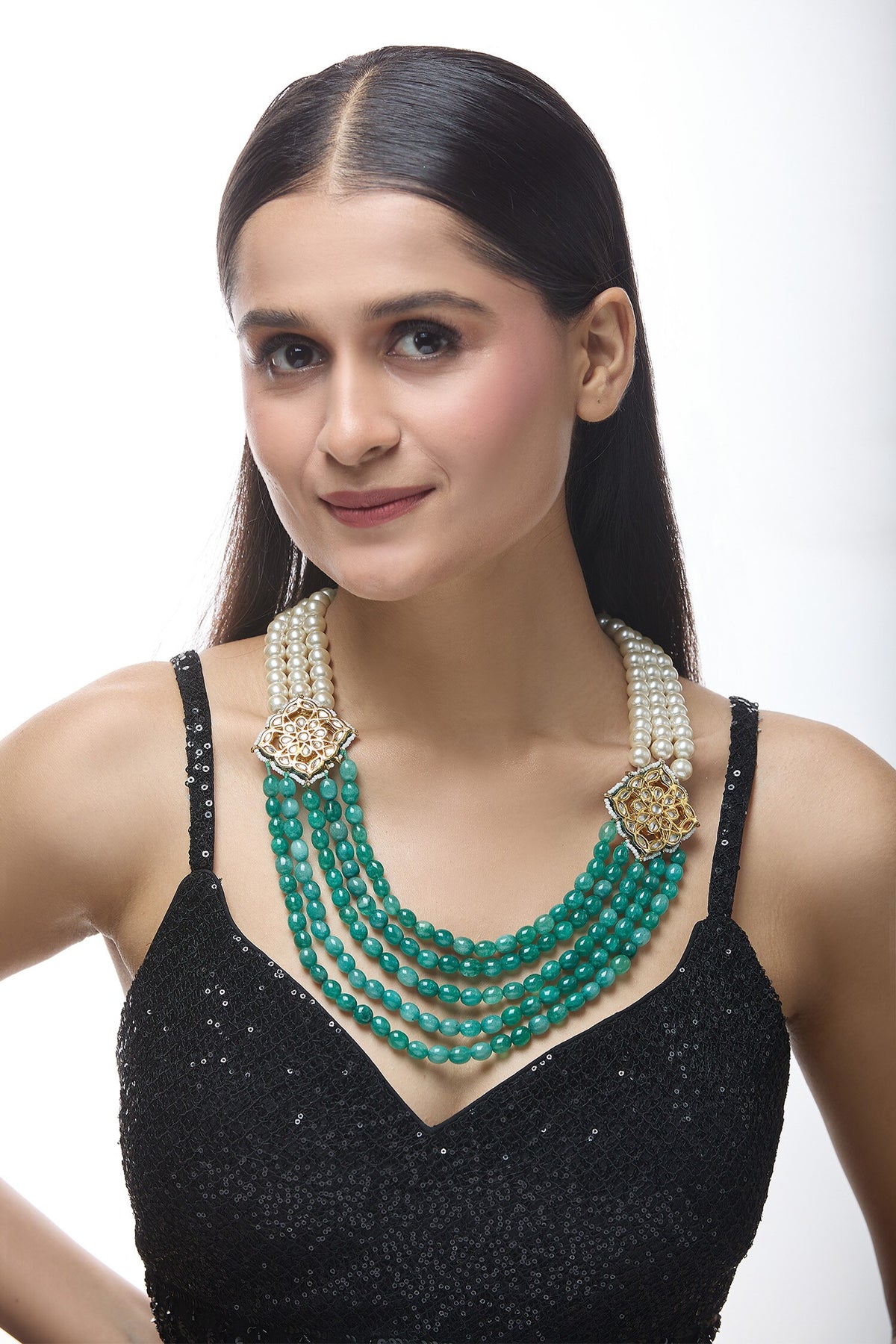 Layered Stone Work Necklace 