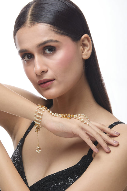 Pearl Layered Embellished Haathphool 