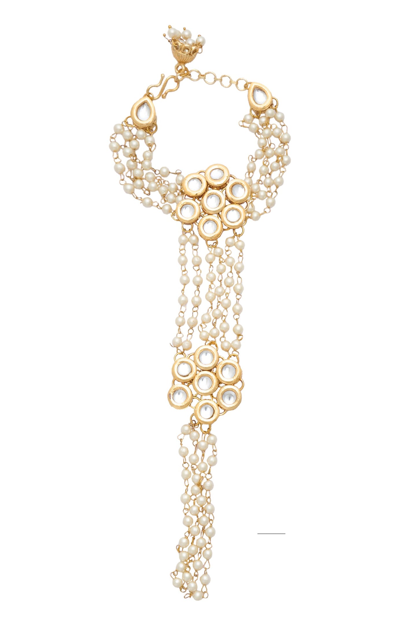 Pearl Layered Embellished Haathphool 