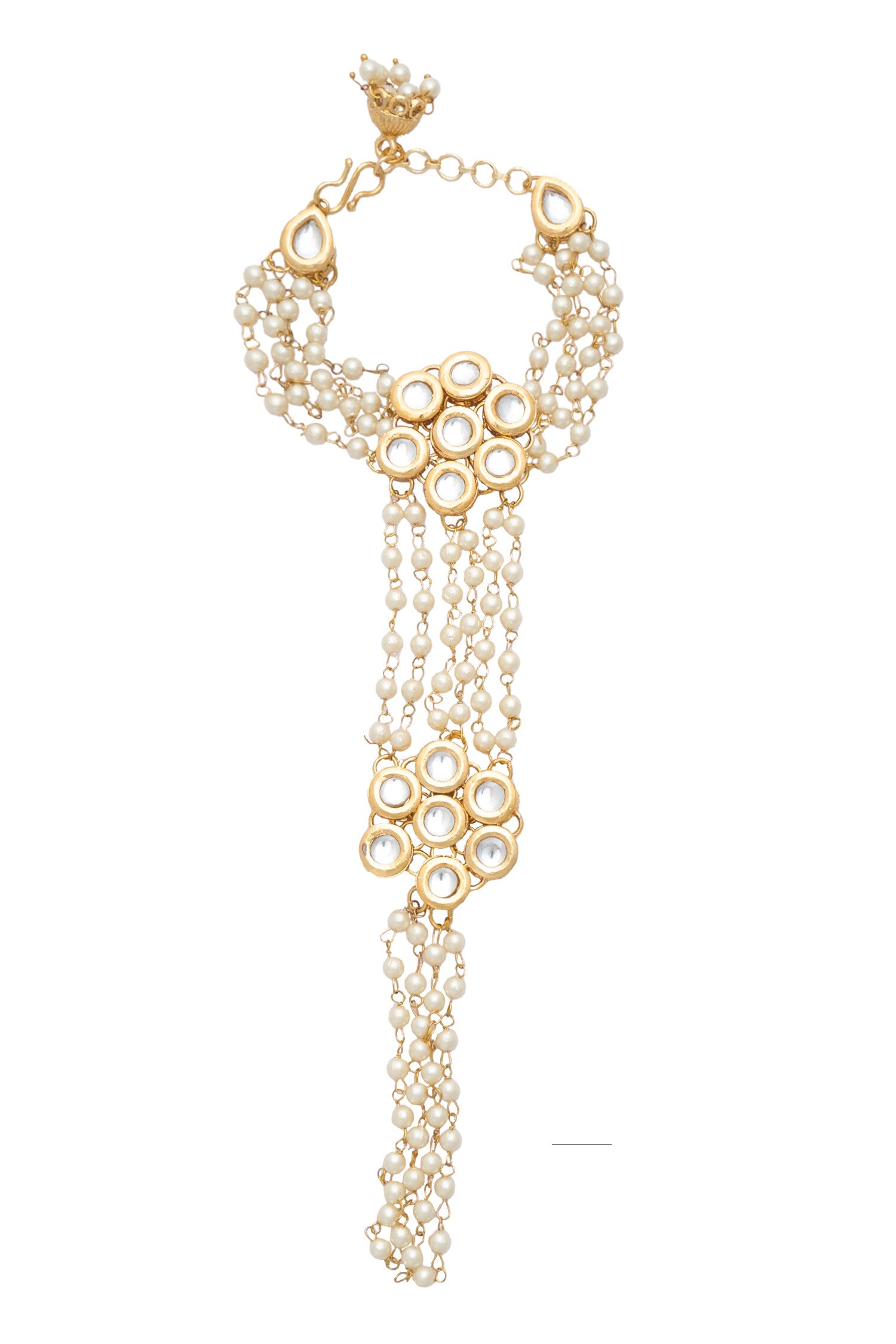 Pearl Layered Embellished Haathphool 