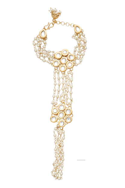 Pearl Layered Embellished Haathphool 