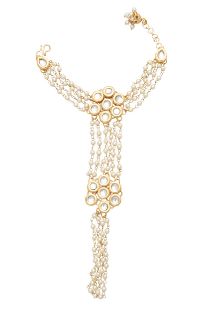 Pearl Layered Embellished Haathphool 