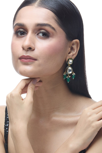 Natural Stone Embellished Earrings 