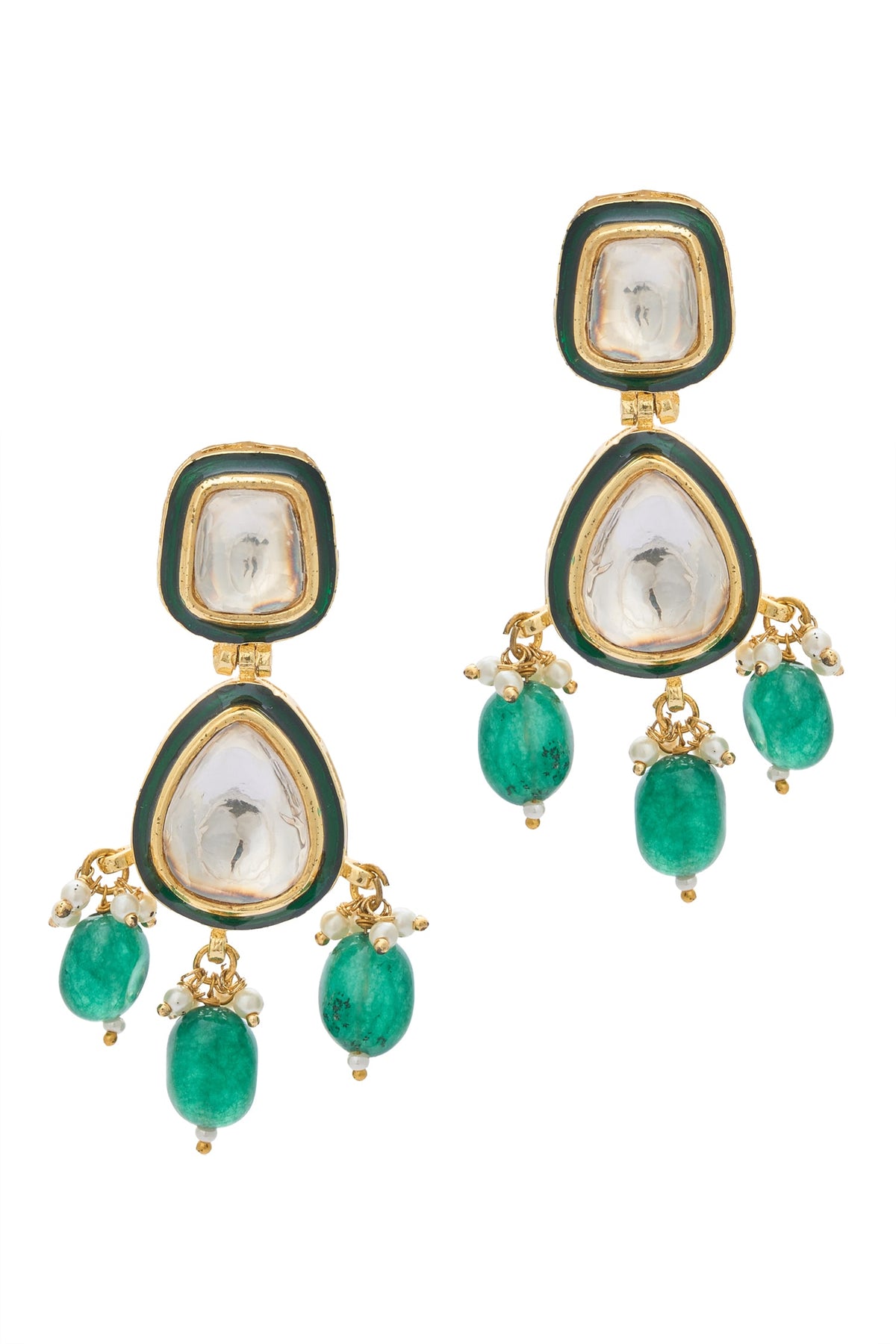 Natural Stone Embellished Earrings 