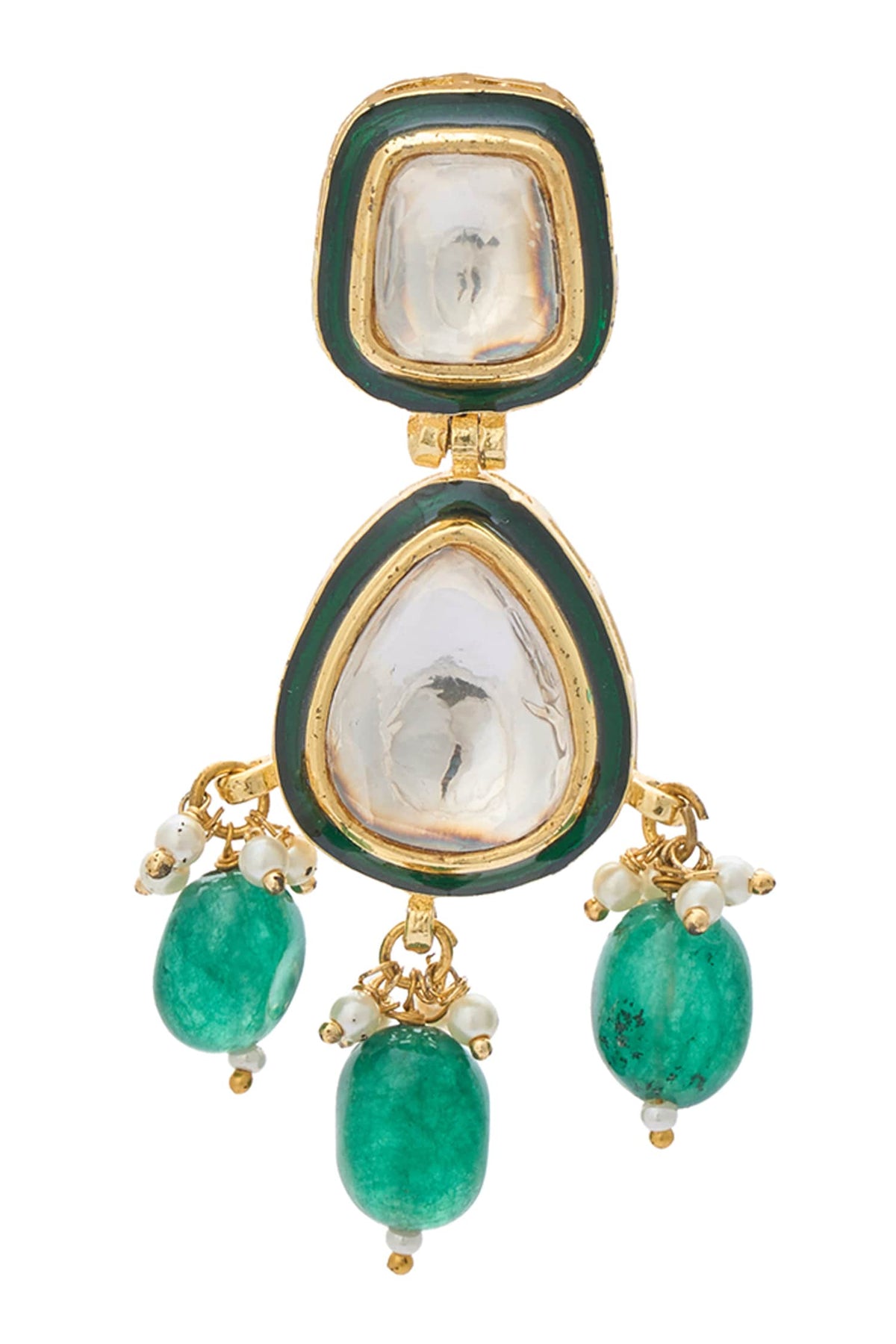 Natural Stone Embellished Earrings 