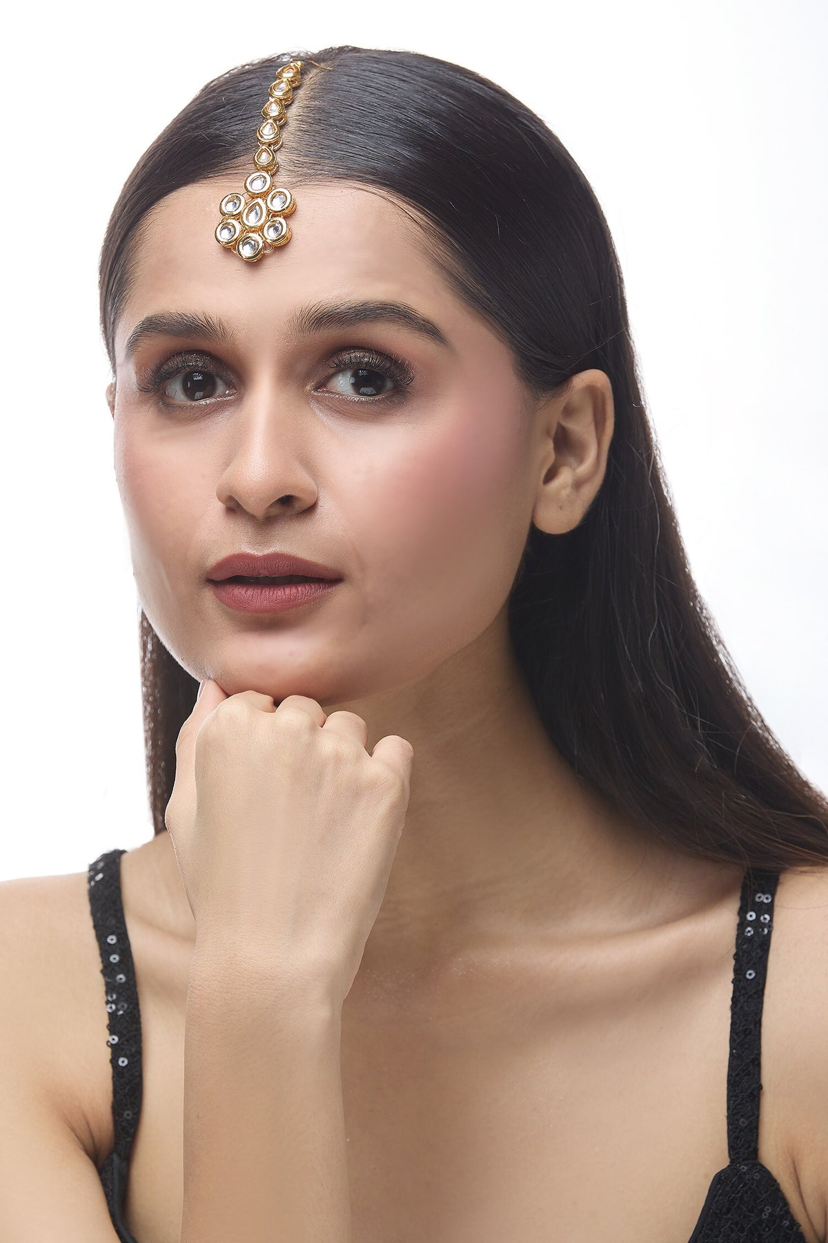Natural Stone Embellished Maangtikka 