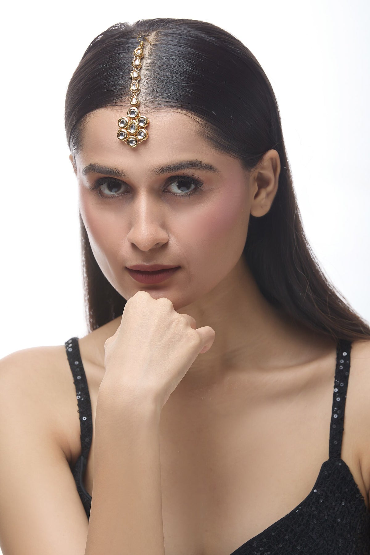 Natural Stone Embellished Maangtikka 