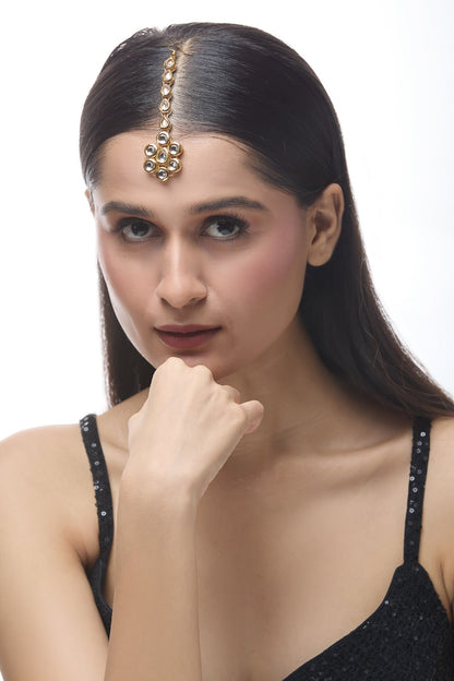 Natural Stone Embellished Maangtikka 