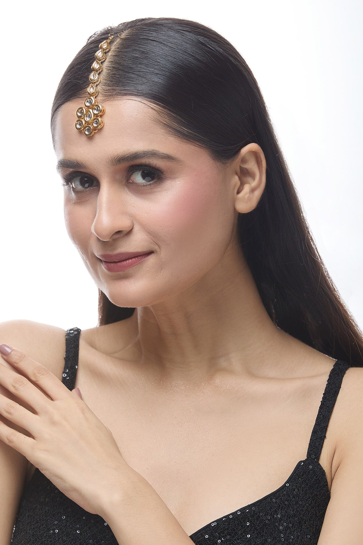 Natural Stone Embellished Maangtikka 