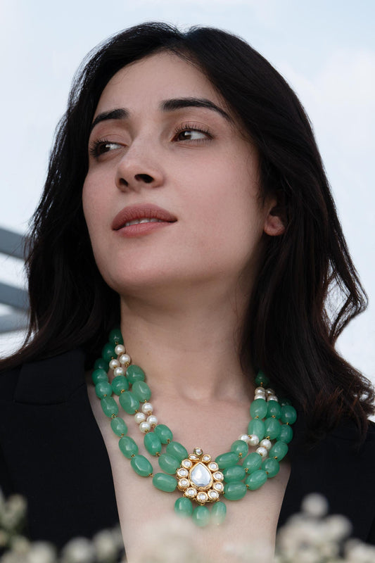 Kundan Embellished Pendant Necklace 
