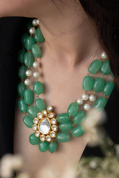 Kundan Embellished Pendant Necklace 