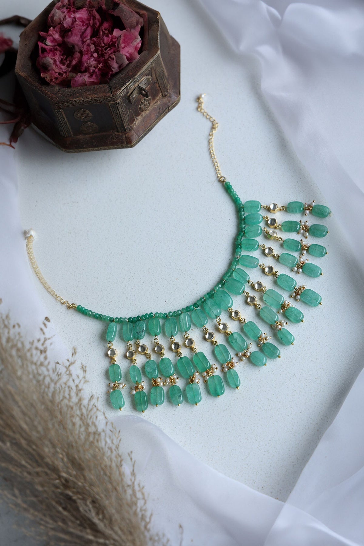 Natural Stone Embellished Choker 