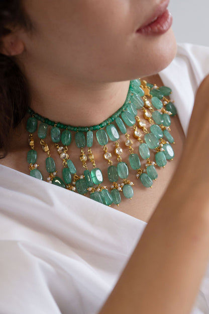 Natural Stone Embellished Choker 