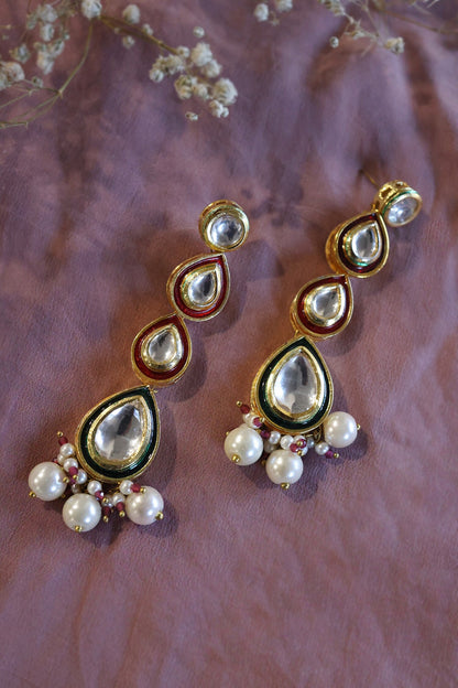 Tear Drop Carved Earrings 
