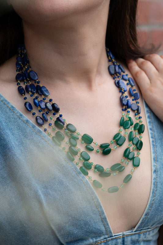 Stone Embellished Layered Necklace 