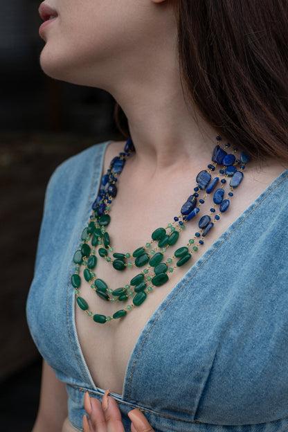 Stone Embellished Layered Necklace 