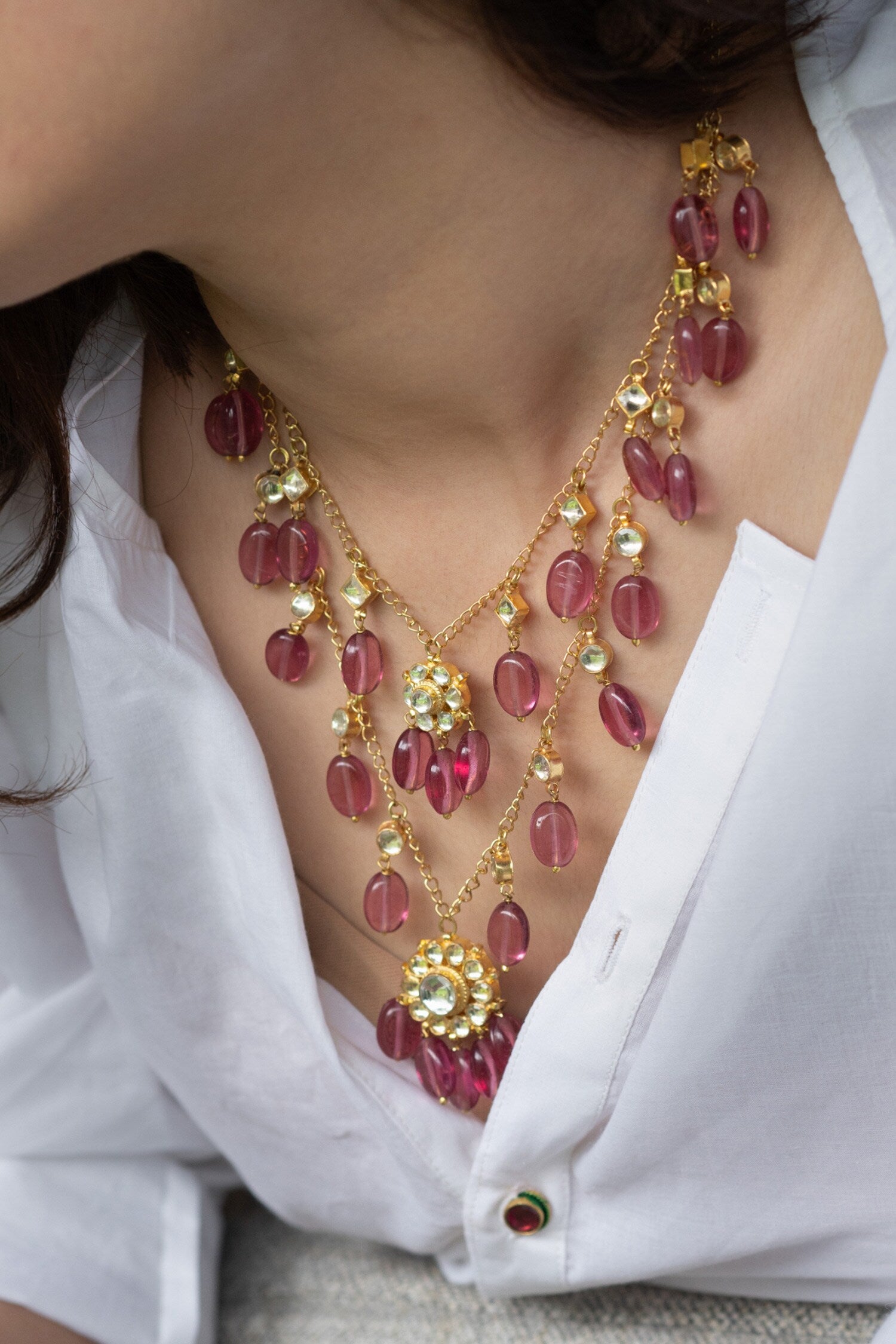Kundan Embellished Layered Necklace 