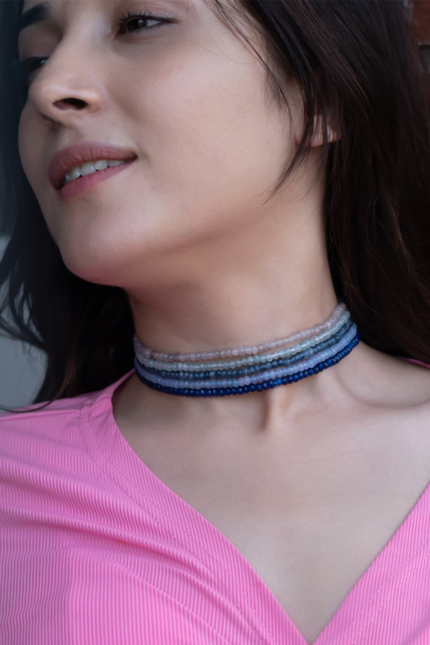 Onyx Stone Stacked Choker 