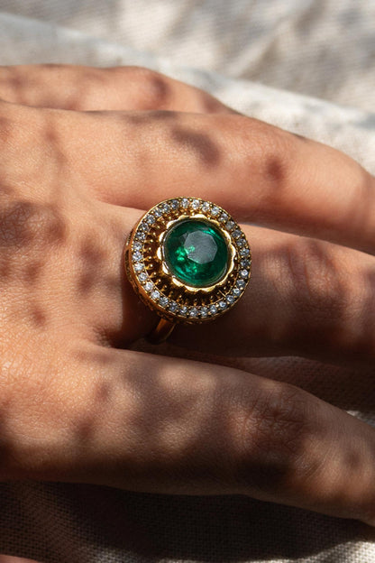 Double Stone Polki Ring 