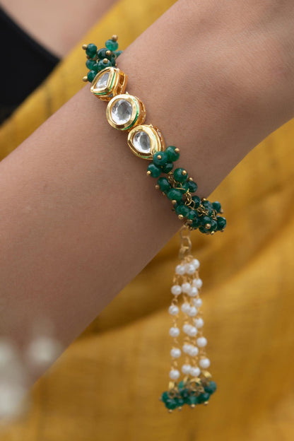 Kundan & Onyx Embellished Bracelet 