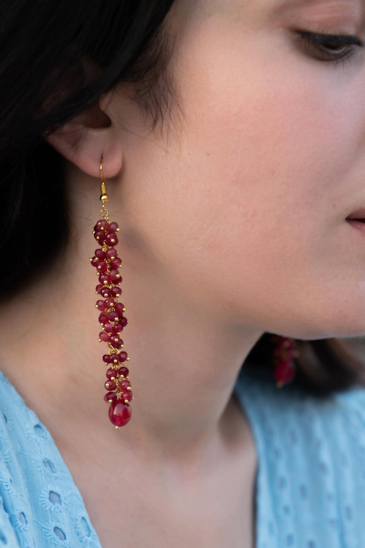 Onyx Stone Clustered Danglers 
