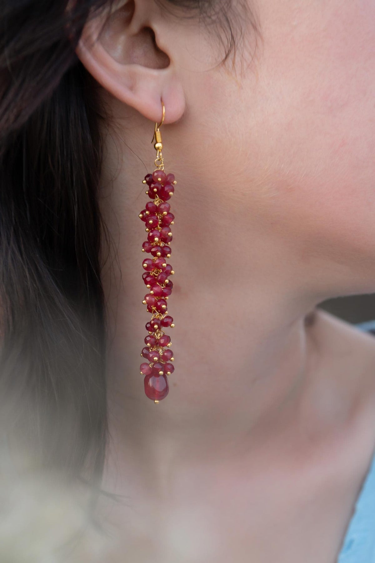 Onyx Stone Clustered Danglers 