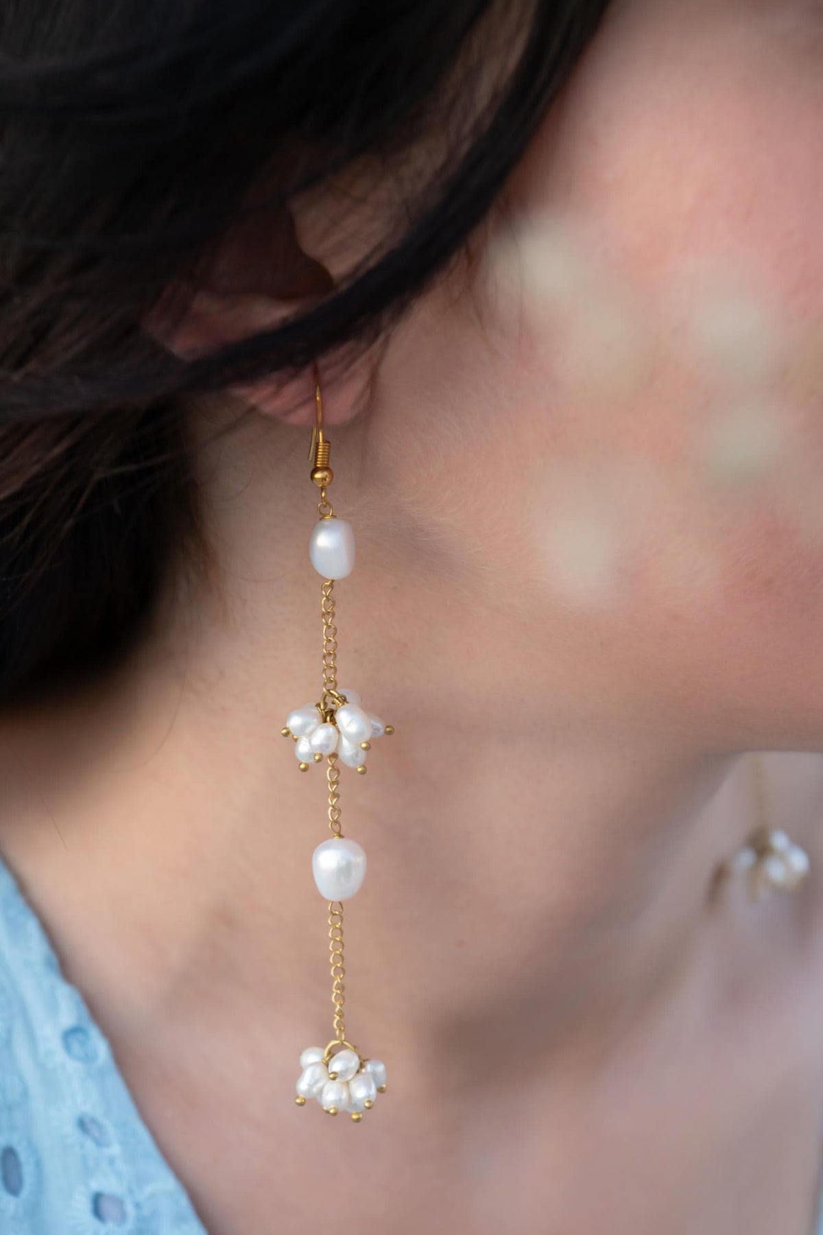 Baroque Pearl Cluster Danglers 