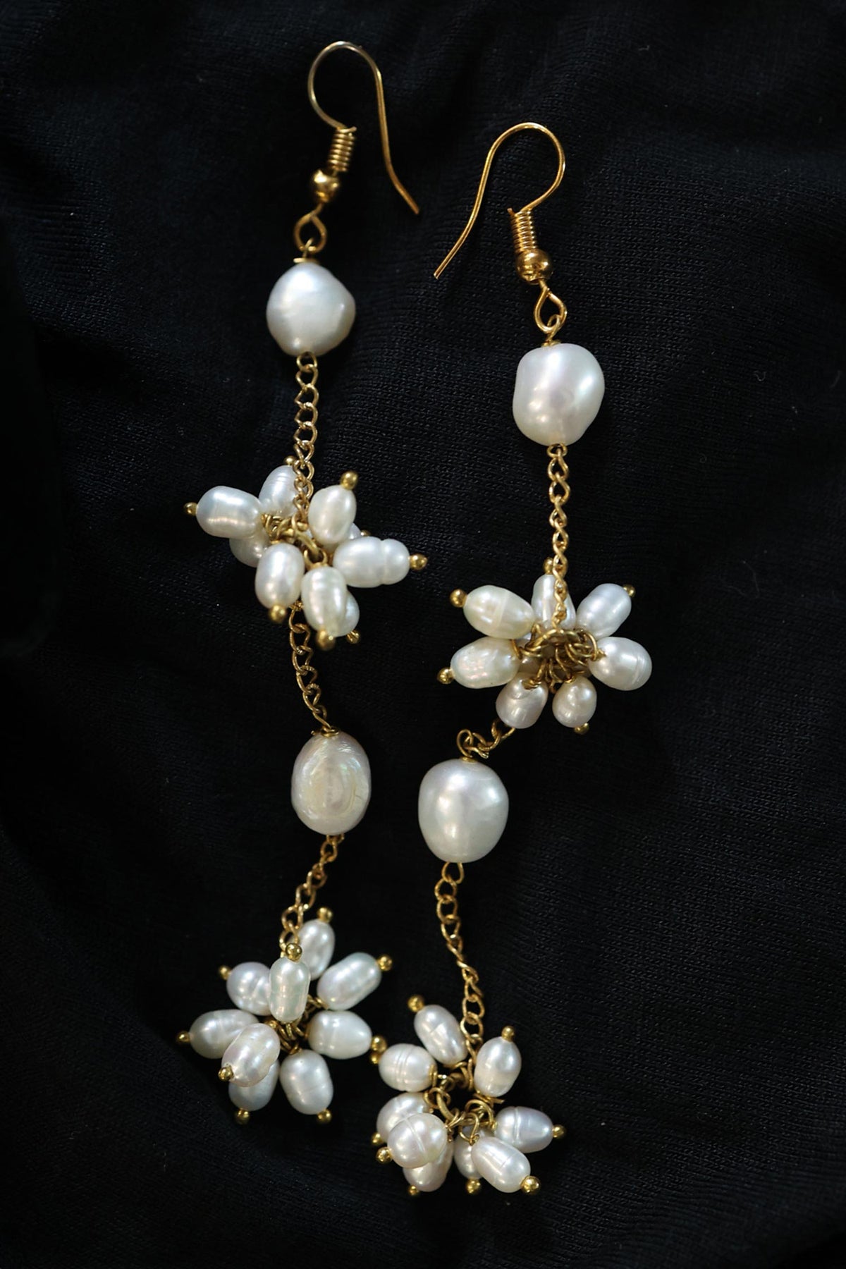 Baroque Pearl Cluster Danglers 