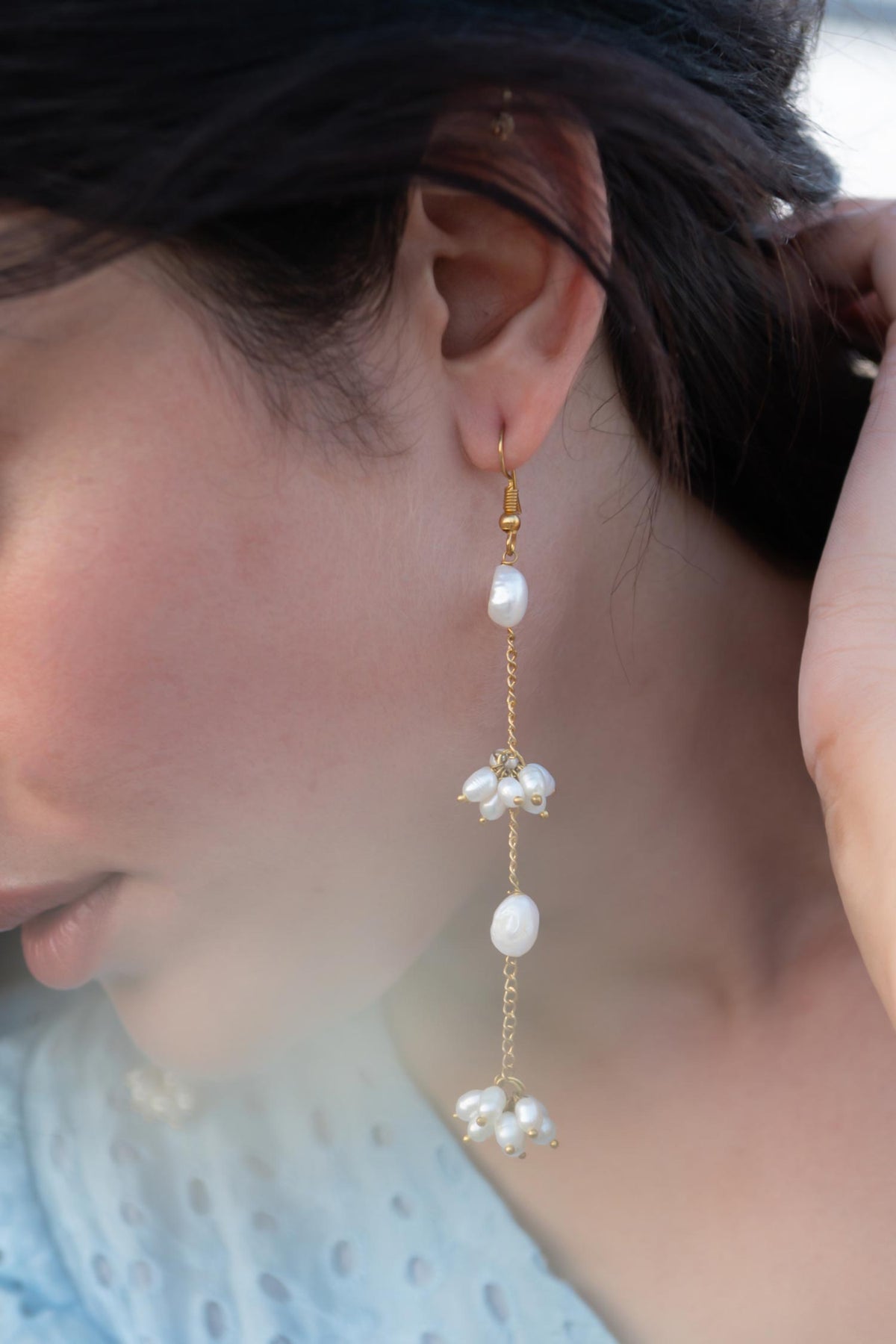 Baroque Pearl Cluster Danglers 