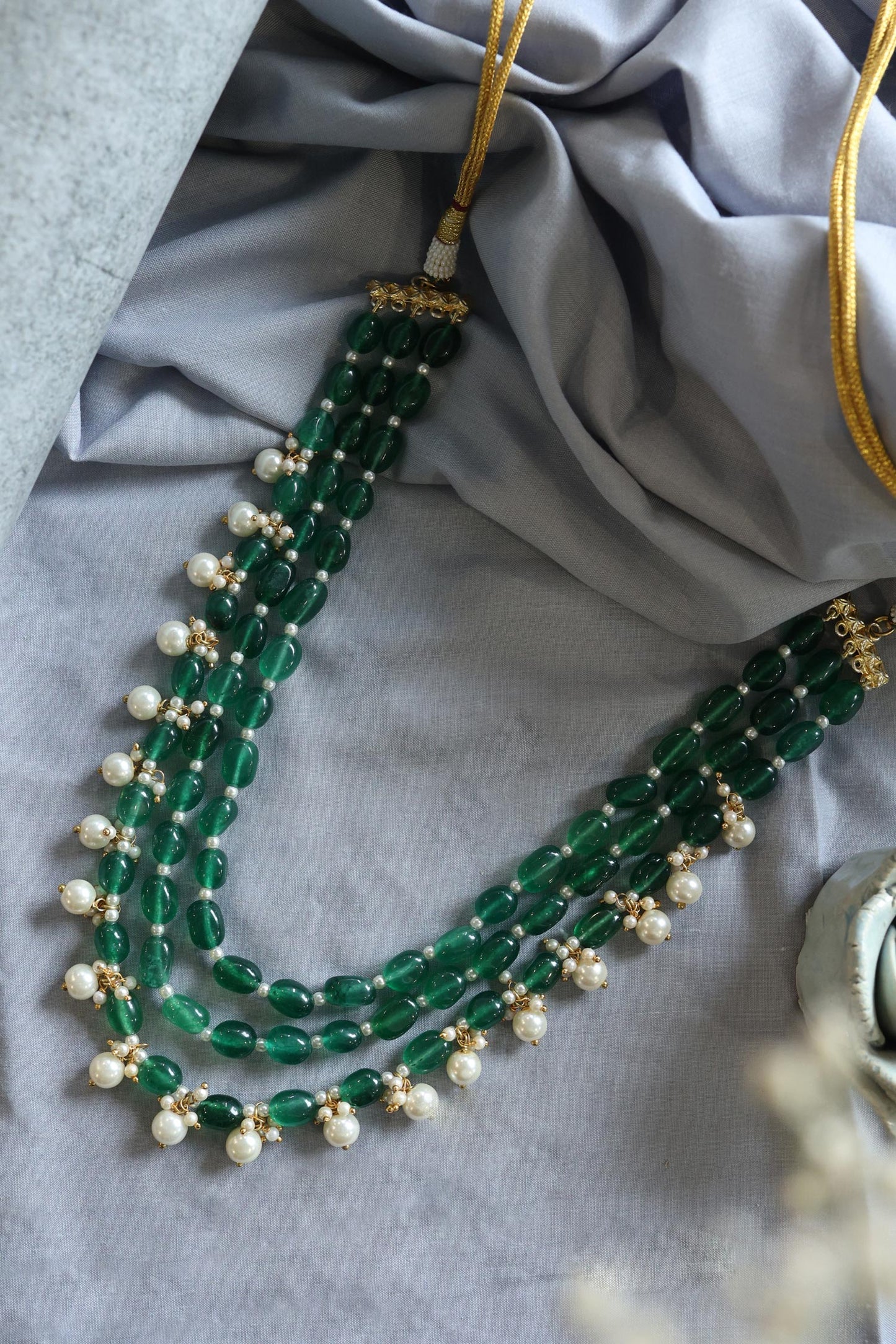 Pearl & Natural Stone Layered Necklace 