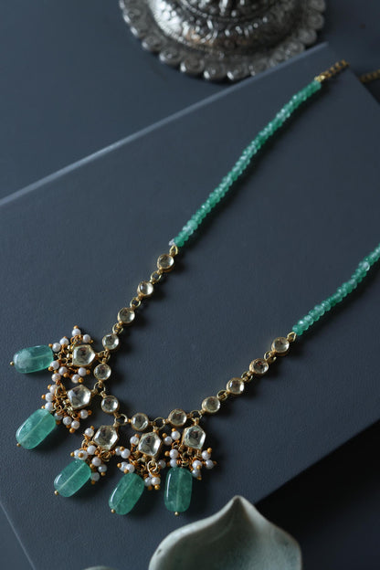 Glorious Kundan & Natural Stone Embellished Necklace 