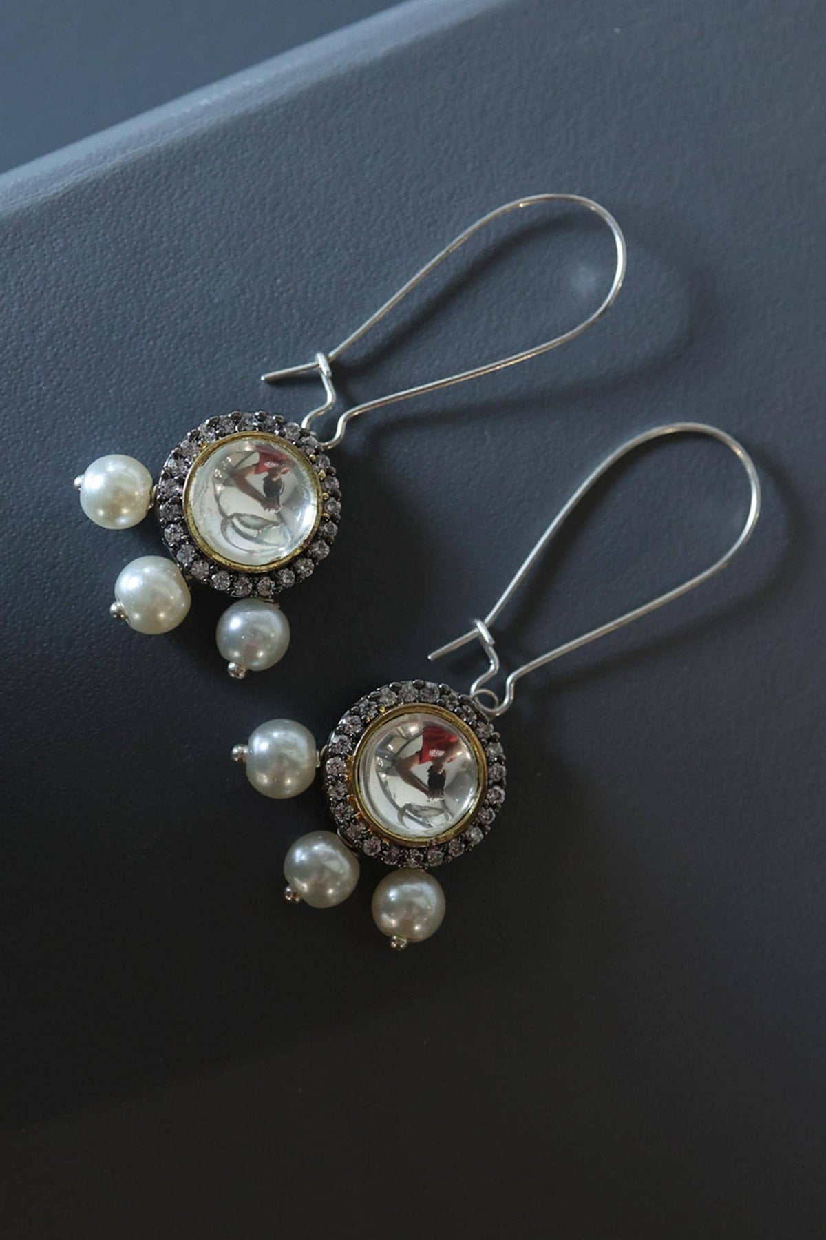 Dainty Victorian Polki Drop Earrings 