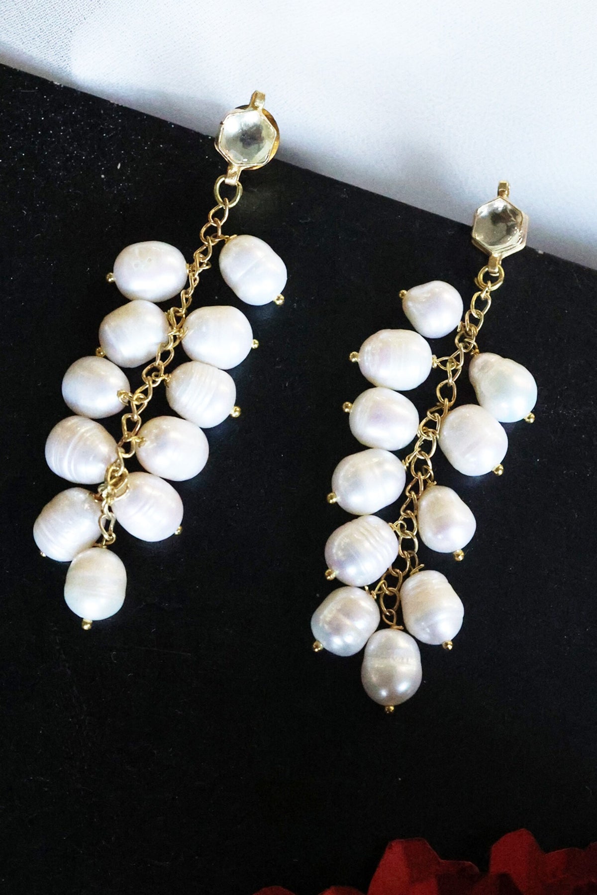Alina Shell Pearl Danglers 