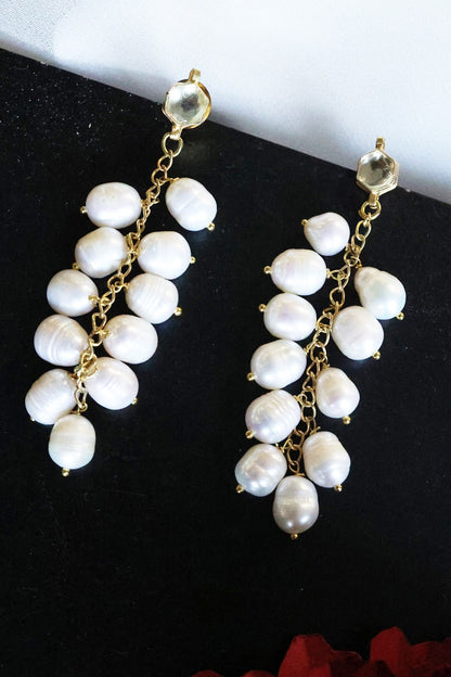 Alina Shell Pearl Danglers 