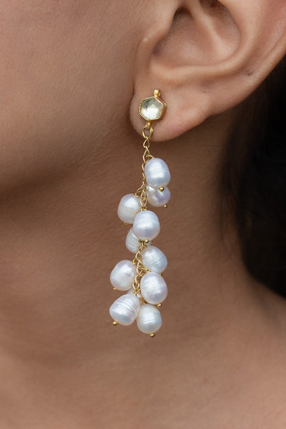 Alina Shell Pearl Danglers 