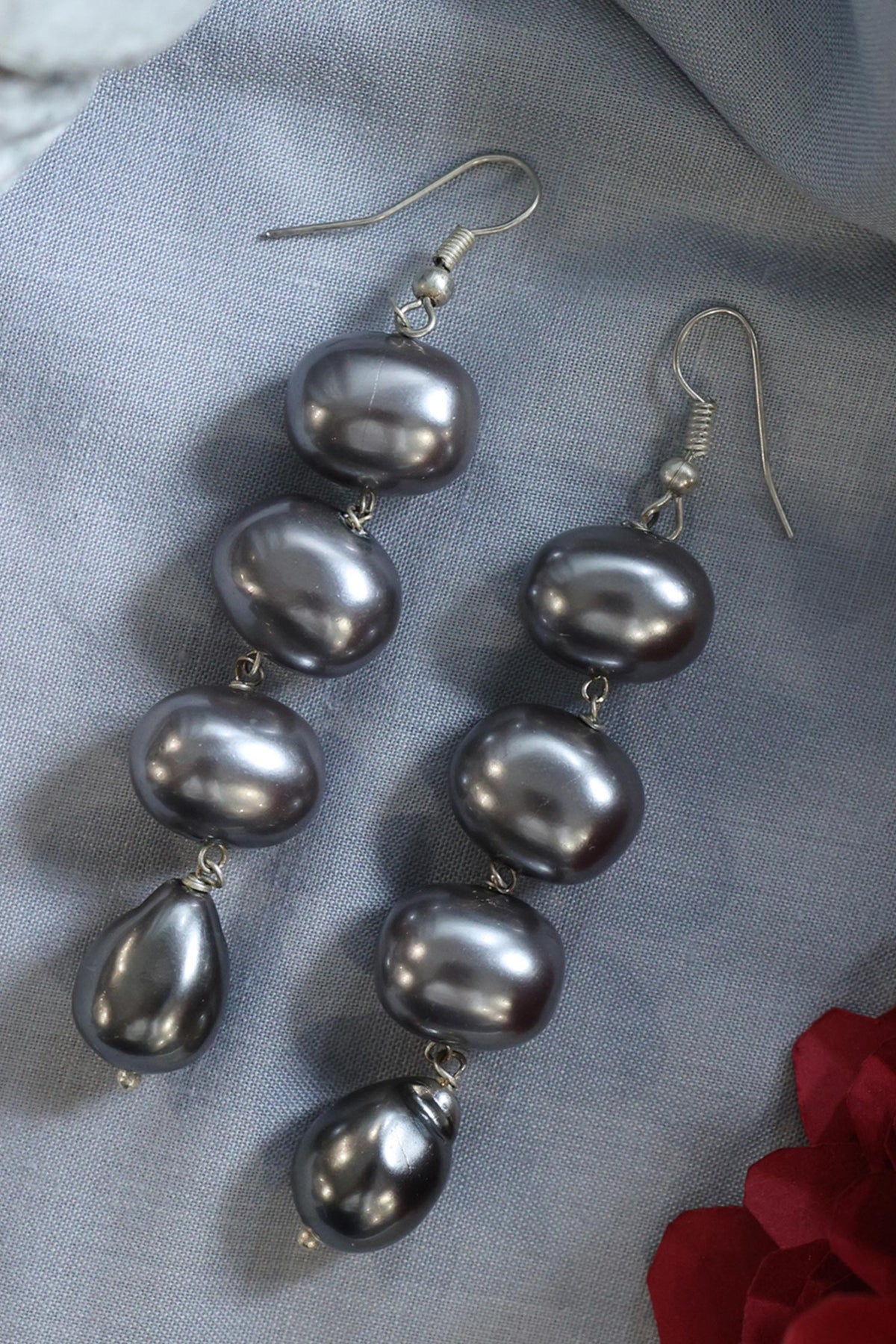 Flickery Droplet Pearl Danglers 