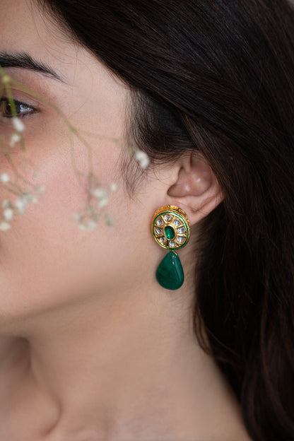 Kundan & Natural Stone Embellished Earrings 